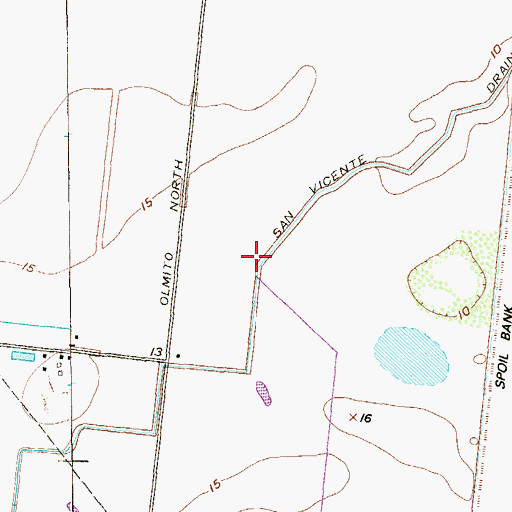 Topographic Map of San Vicente Drainage Ditch, TX