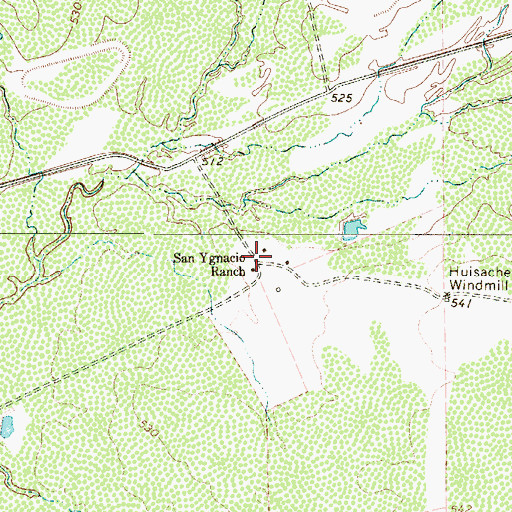 Topographic Map of San Ygnacio Ranch, TX