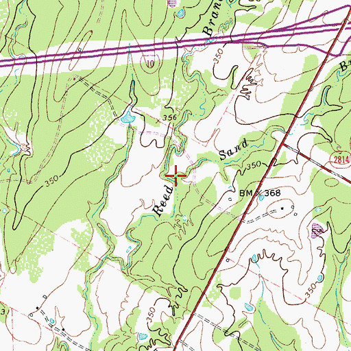 Topographic Map of Sand Branch, TX