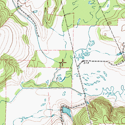 Topographic Map of Sand Branch, TX