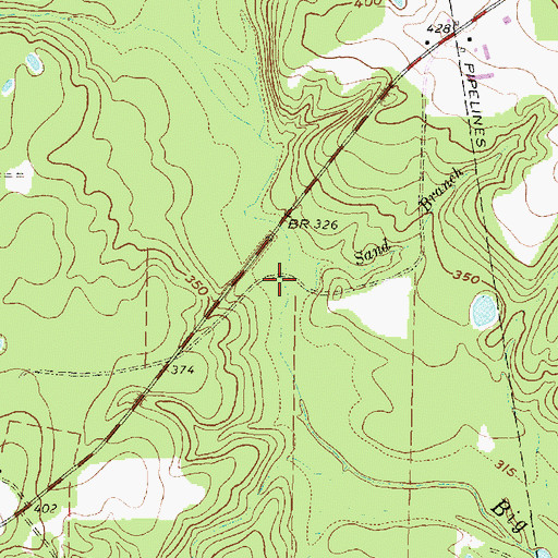 Topographic Map of Sand Branch, TX