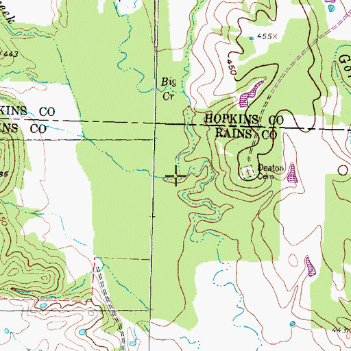 Topographic Map of Sand Branch, TX