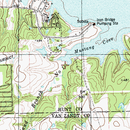 Topographic Map of Sand Branch Number One, TX