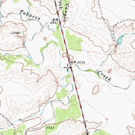 Topographic Map of Sand Creek, TX
