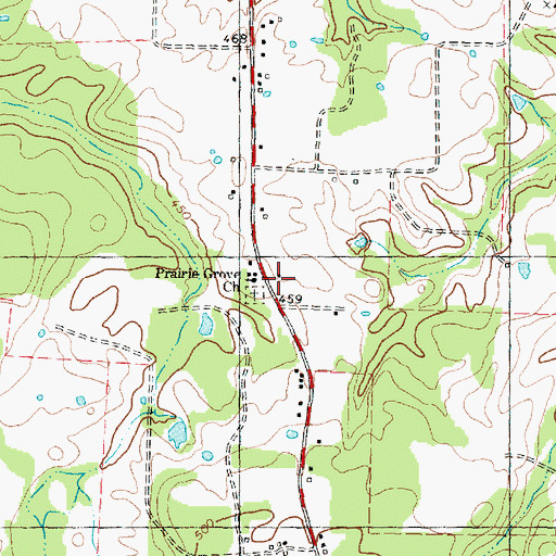 Topographic Map of Sand Flat Community Center, TX