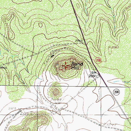 Topographic Map of Sand Hill, TX