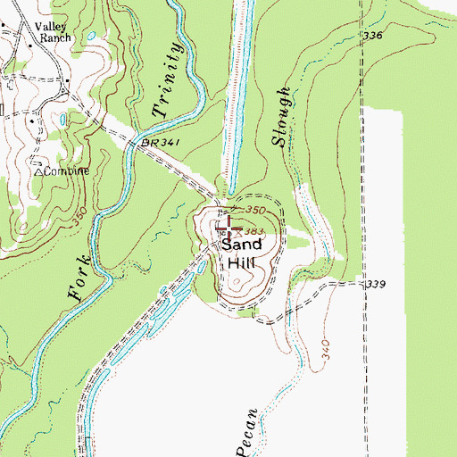 Topographic Map of Sand Hill, TX