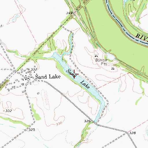 Topographic Map of Sand Lake, TX
