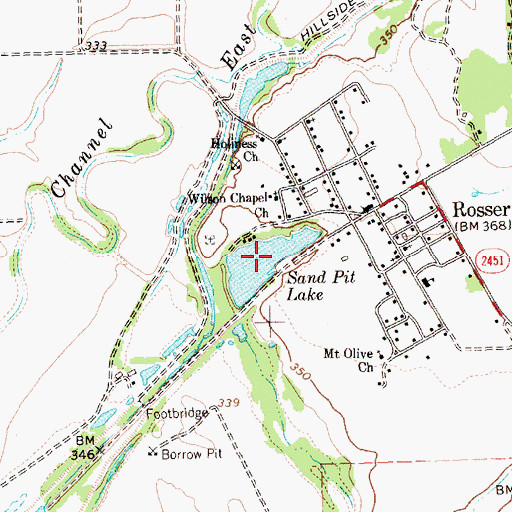 Topographic Map of Sand Pit Lake, TX