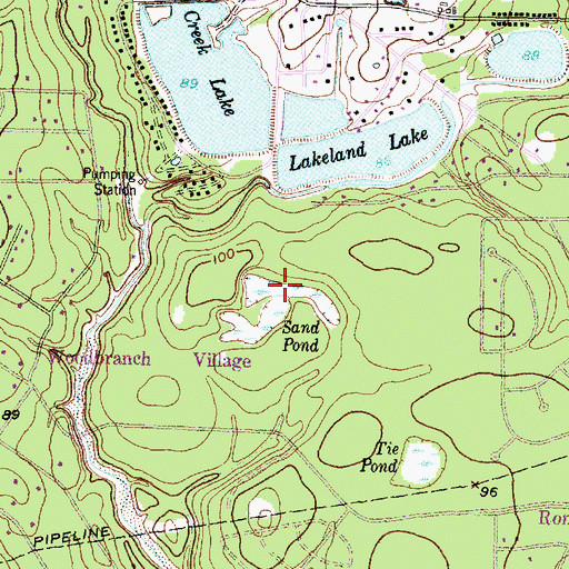 Topographic Map of Sand Pond, TX