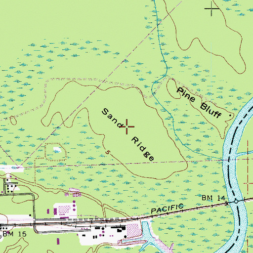 Topographic Map of Sand Ridge, TX