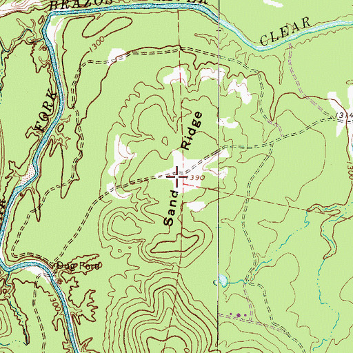 Topographic Map of Sand Ridge, TX
