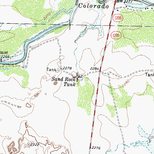 Topographic Map of Sand Rock Tank, TX