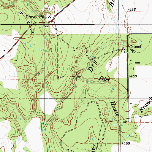 Topographic Map of Sand Spring Branch, TX