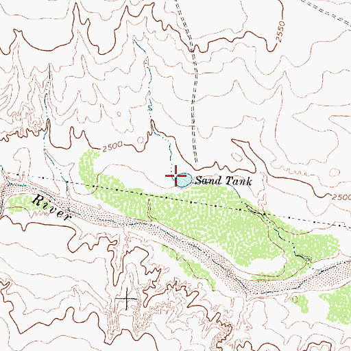 Topographic Map of Sand Tank, TX