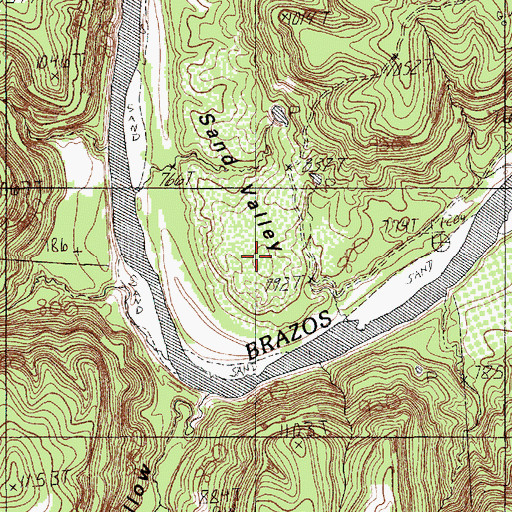 Topographic Map of Sand Valley, TX