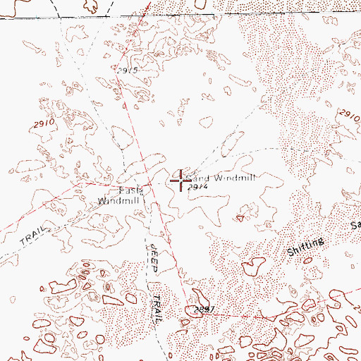 Topographic Map of Sand Windmill, TX