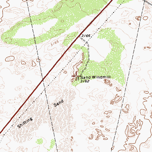 Topographic Map of Sand Windmill, TX