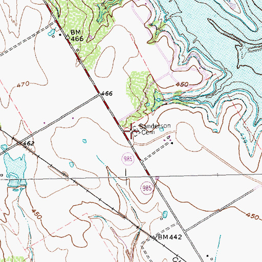 Topographic Map of Sanderson Cemetery, TX