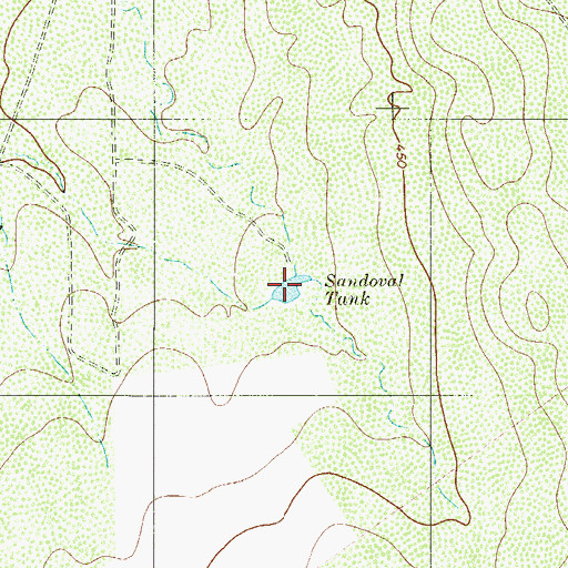 Topographic Map of Sandoval Tank, TX