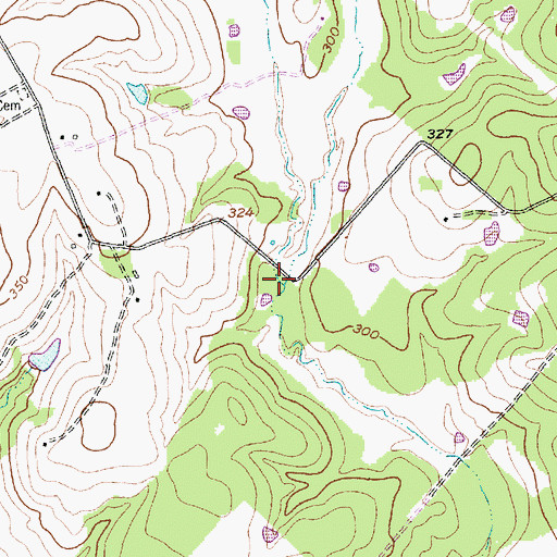Topographic Map of Sandy Branch, TX