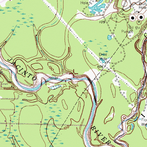 Topographic Map of Sandy Branch, TX