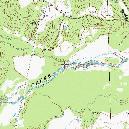 Topographic Map of Sandy Creek, TX