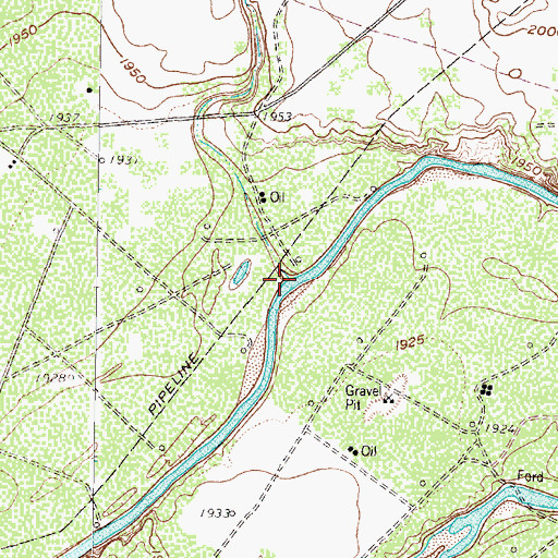 Topographic Map of Sandy Creek, TX