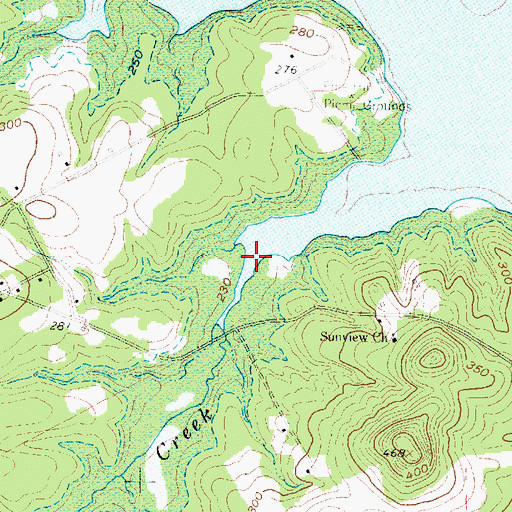 Topographic Map of Sandy Creek, TX