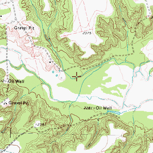 Topographic Map of Sandy Hollow, TX