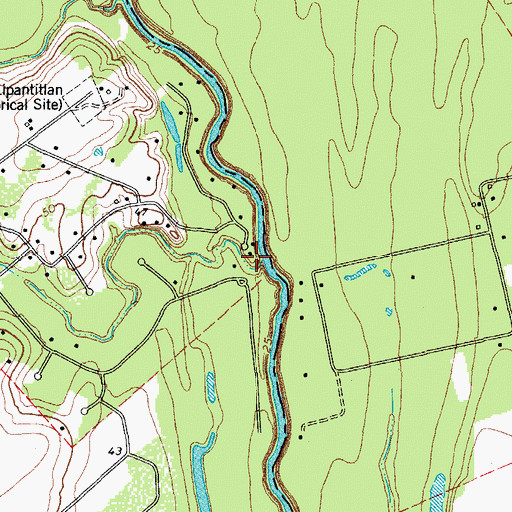 Topographic Map of Sandy Hollow Creek, TX