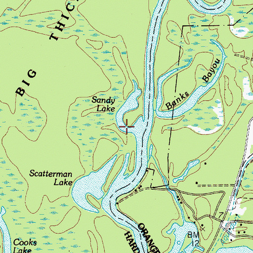 Topographic Map of Sandy Lake, TX