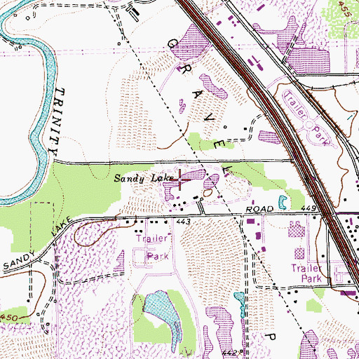 Topographic Map of Sandy Lake, TX