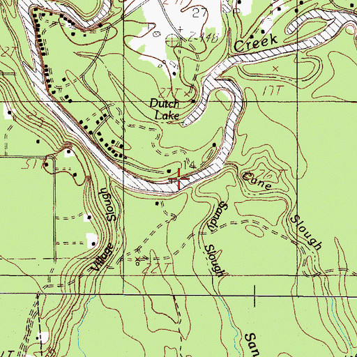 Topographic Map of Sandy Slough, TX