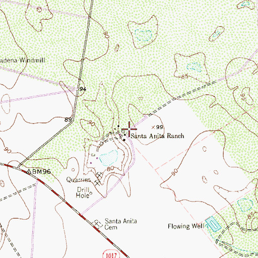 Topographic Map of Santa Anita Ranch, TX