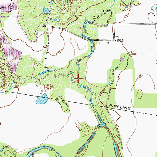 Topographic Map of Santa Anna Branch, TX