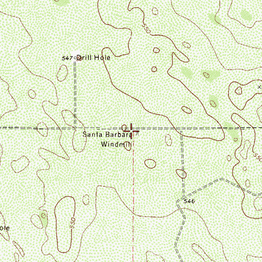 Topographic Map of Santa Barbara Windmill, TX
