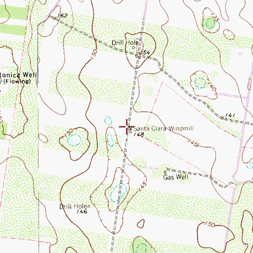 Topographic Map of Santa Clara Windmill, TX