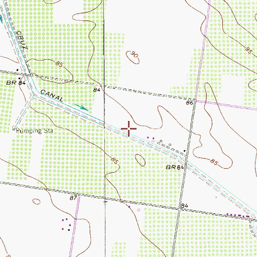 Topographic Map of Santa Cruz Canal, TX