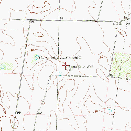 Topographic Map of Santa Cruz Well, TX