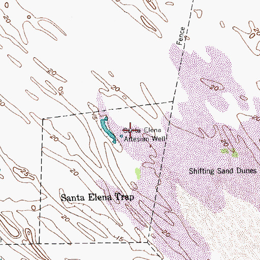 Topographic Map of Santa Elena Artesian Well, TX