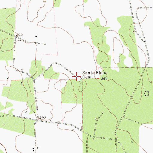 Topographic Map of Santa Elena Cemetery, TX