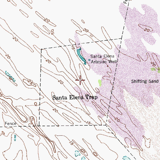 Topographic Map of Santa Elena Trap, TX