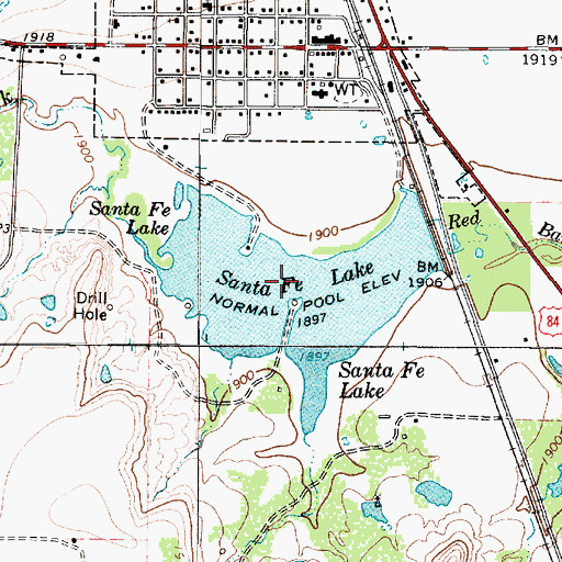Topographic Map of Santa Fe Lake, TX