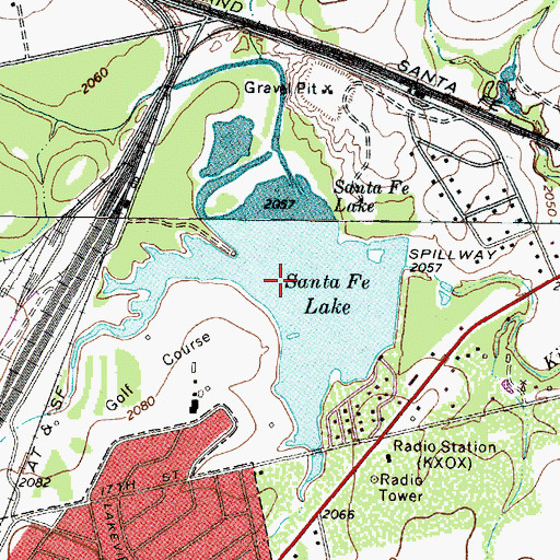 Topographic Map of Santa Fe Lake, TX