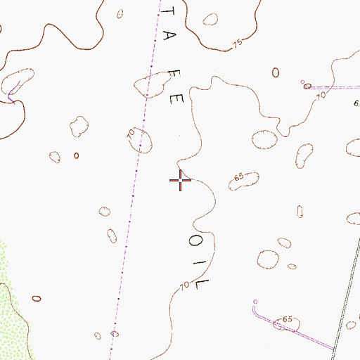 Topographic Map of Santa Fe Oil Field, TX