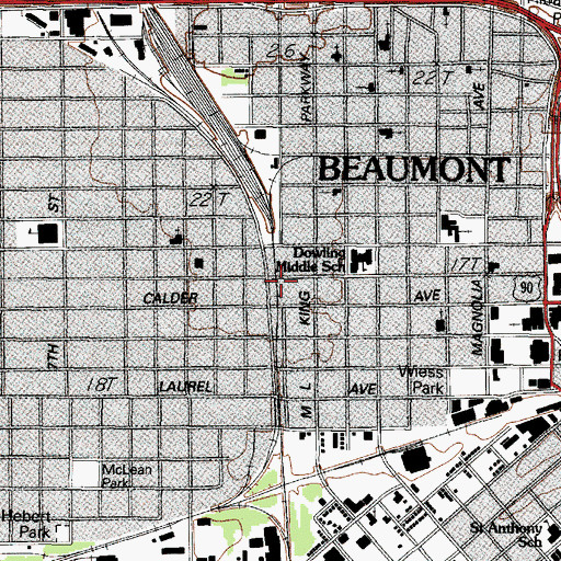 Topographic Map of Santa Fe Station, TX