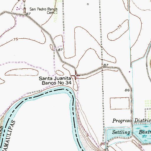 Topographic Map of Santa Juanita Banco Number 34, TX