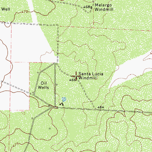 Topographic Map of Santa Lucia Windmill, TX