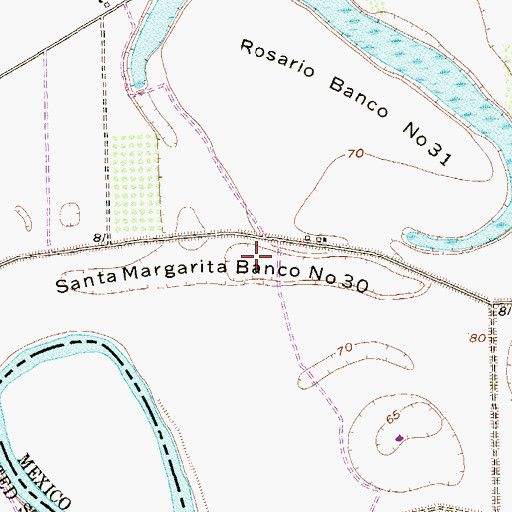 Topographic Map of Santa Margarita Banco Number 30, TX